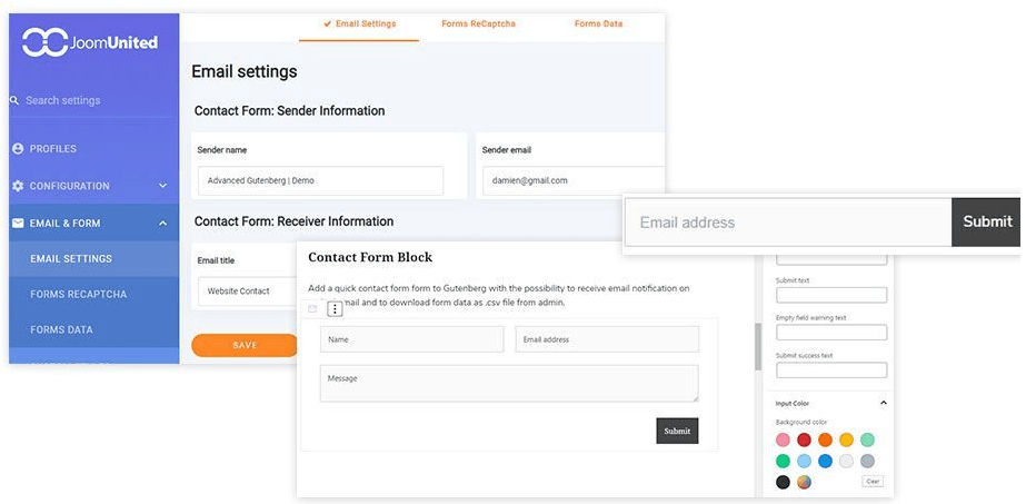 Modulo di contatto Advanced gutenberg