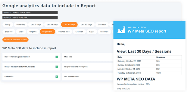 WP meta SEO report 