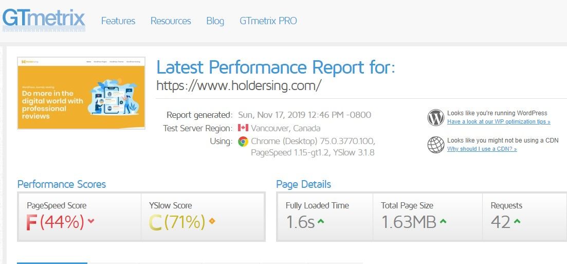 gtmetrix speed test