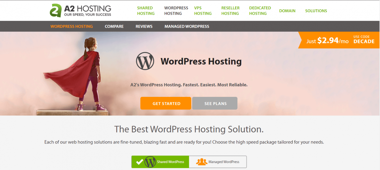 A2 wordpress hosting review