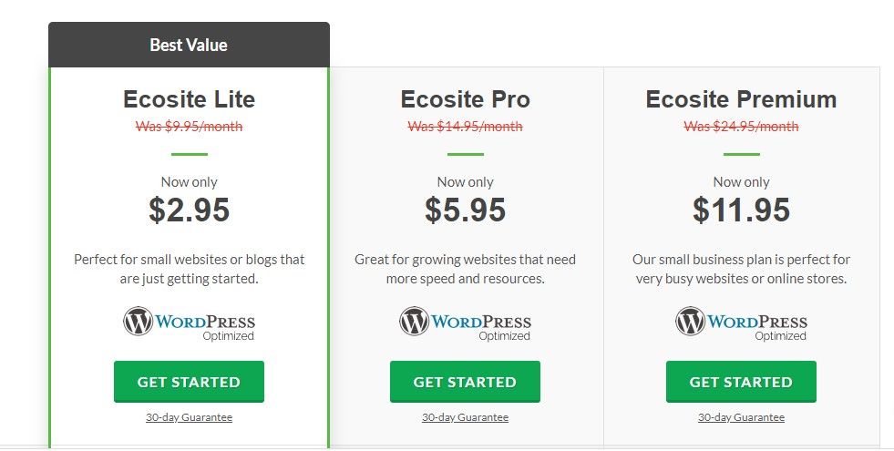 greengeek wordpress hosting plans 