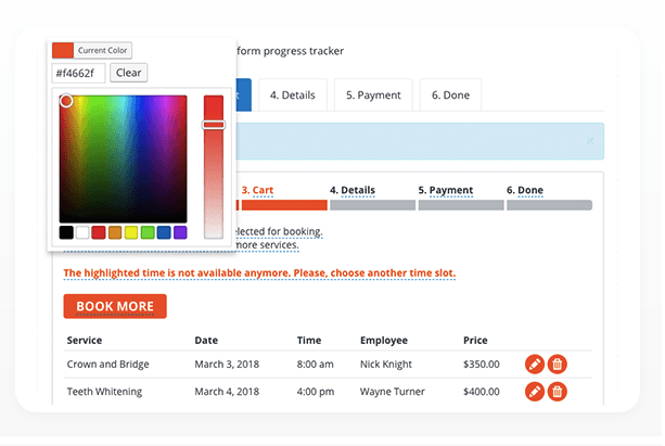 Customizable Booking Forms