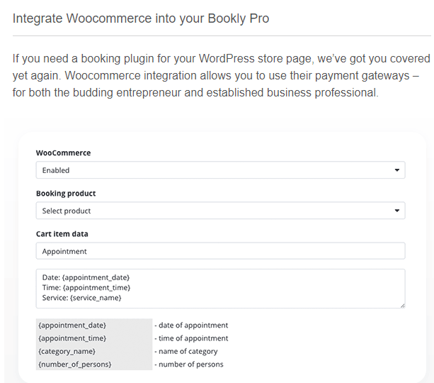 Сумісність WooCommerce із Bookly pro