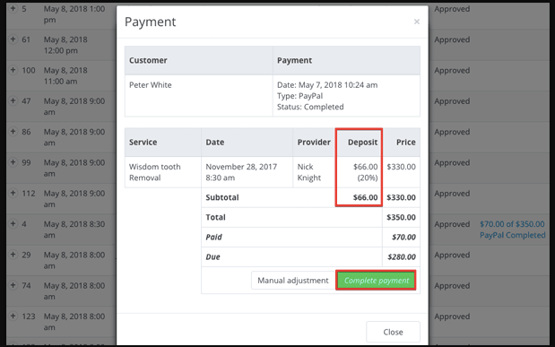 Modifier les détails du paiement 