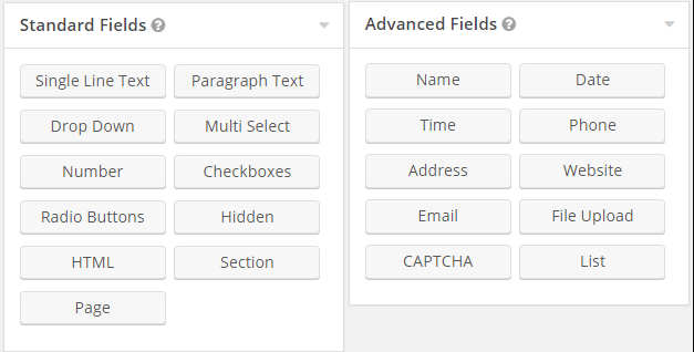 form fields