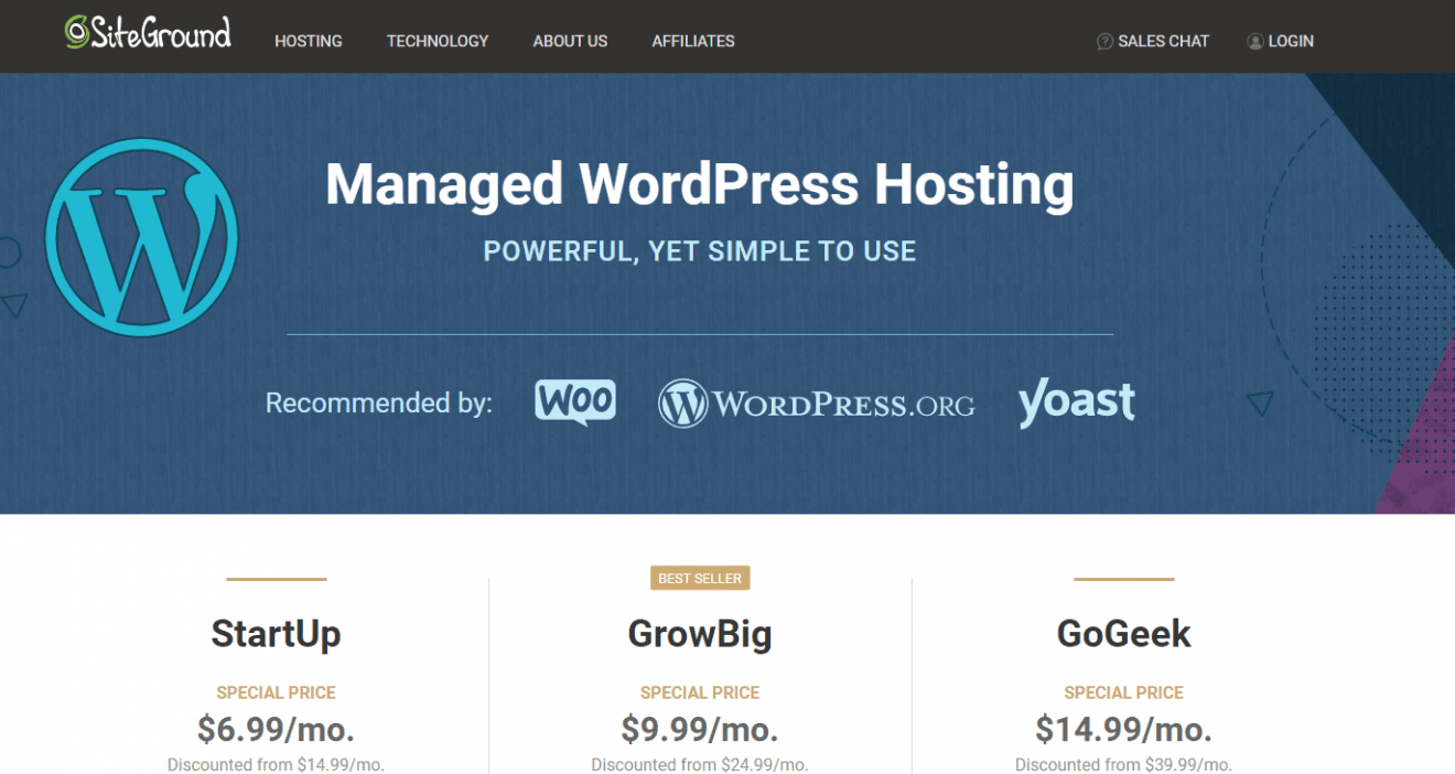 Manage hosts. WORDPRESS hosting. SITEGROUND hosting.